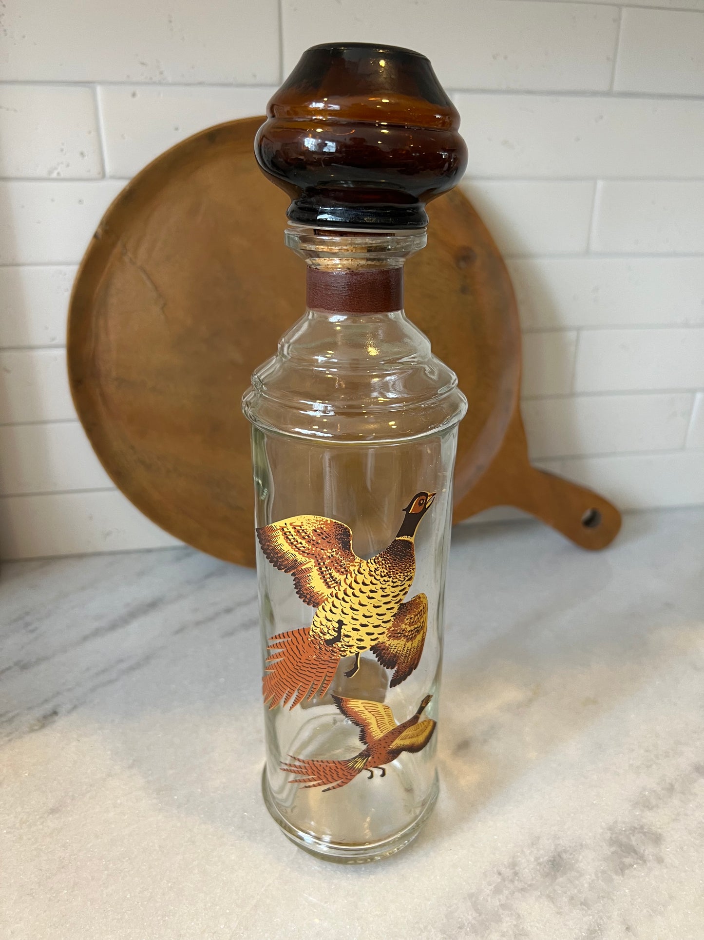 Vintage Bourbon Quail Bottle