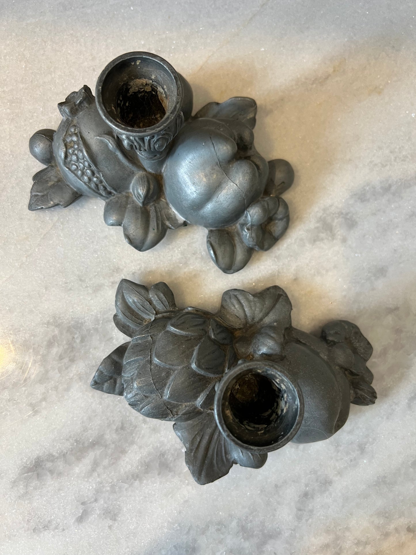 Metal Fruit and Veggie Candlesticks